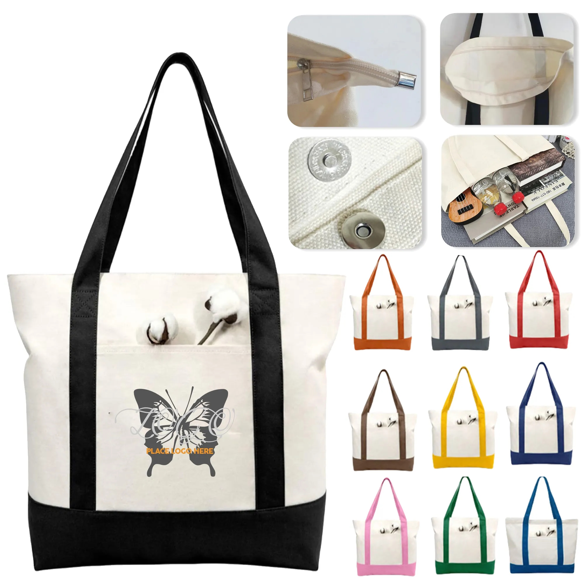 Canvas Tote Bag, custom tote bag with logo imprint 5