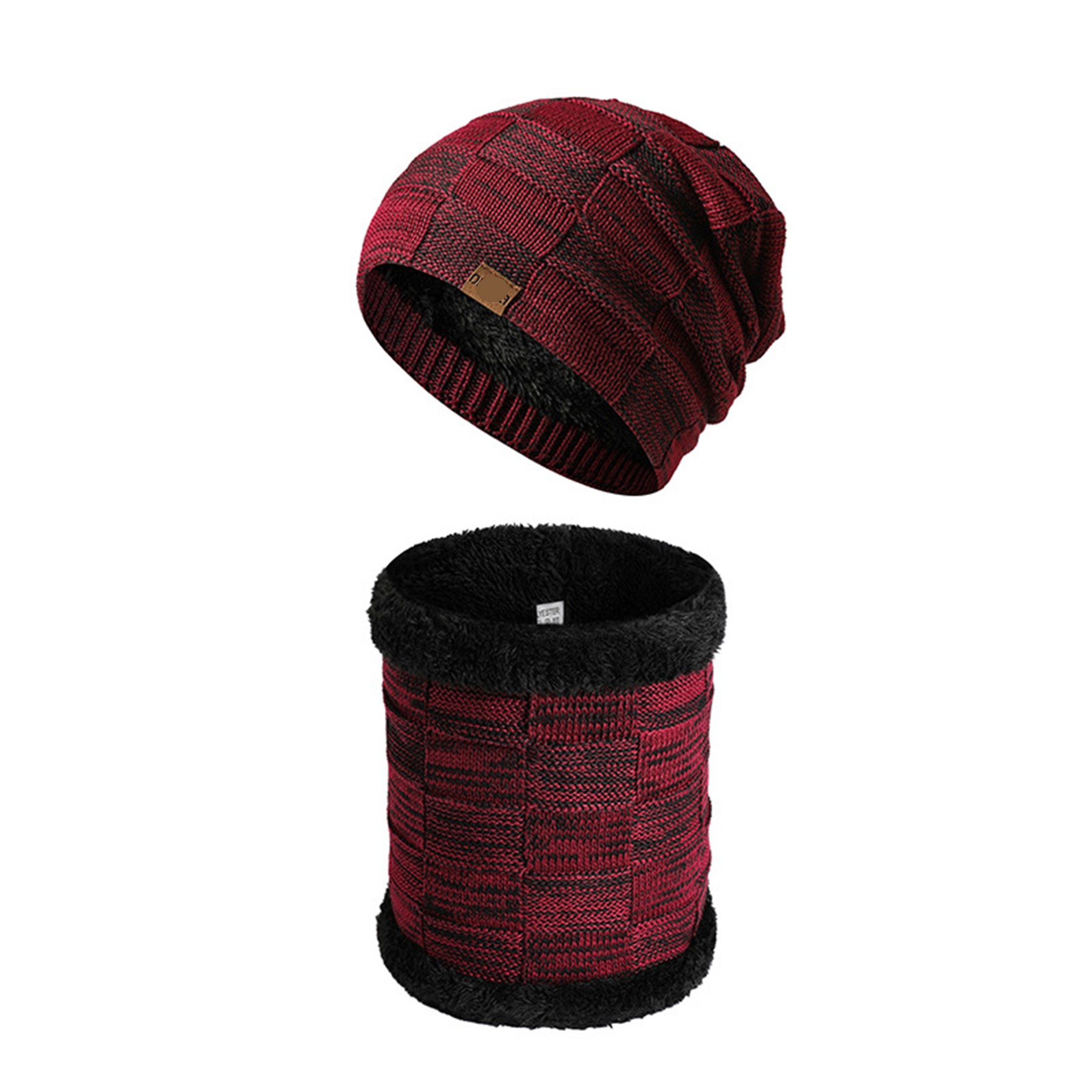 2PCS Slouchy Beanie Neck Gaiter Set 7