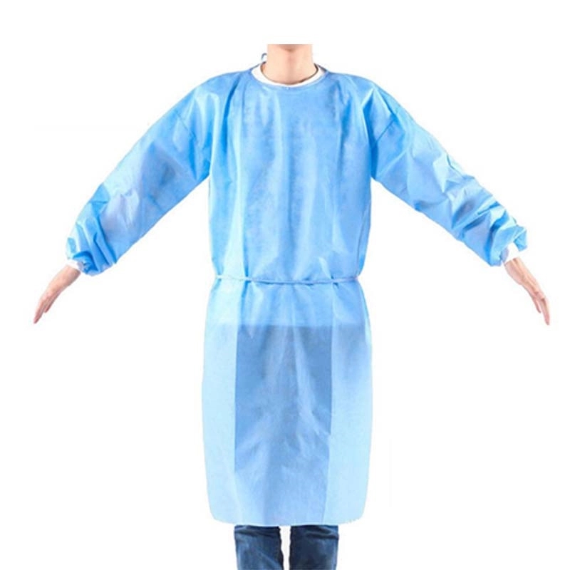 Disposable Non-woven Isolation Gown With PE Film 2