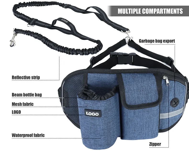 Hands Free Running Dog Leash Waist Bag 2