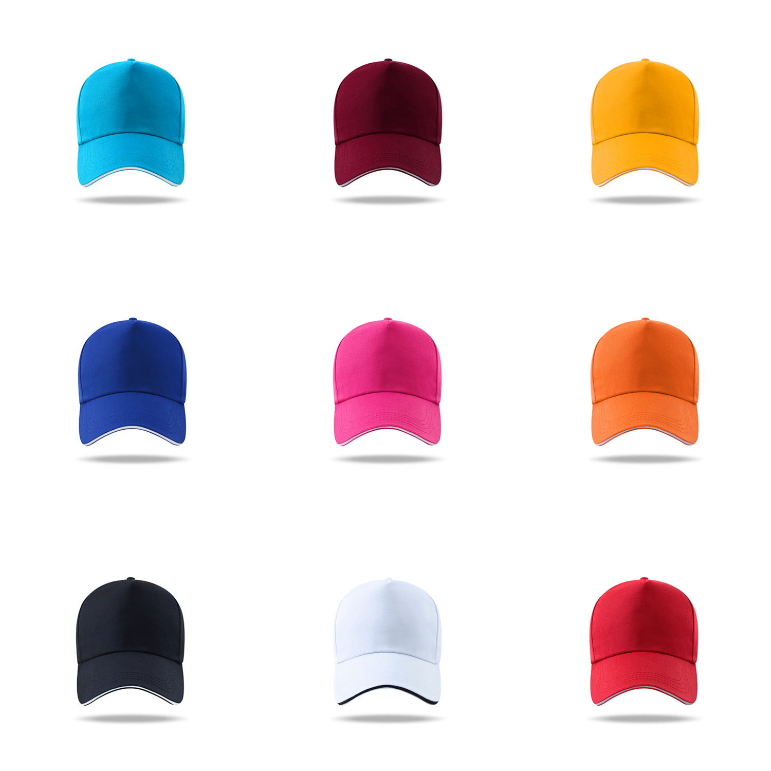 Stock Solid Color Cotton Twill 5 Panel Cap w/Velcro Back Fastener 6