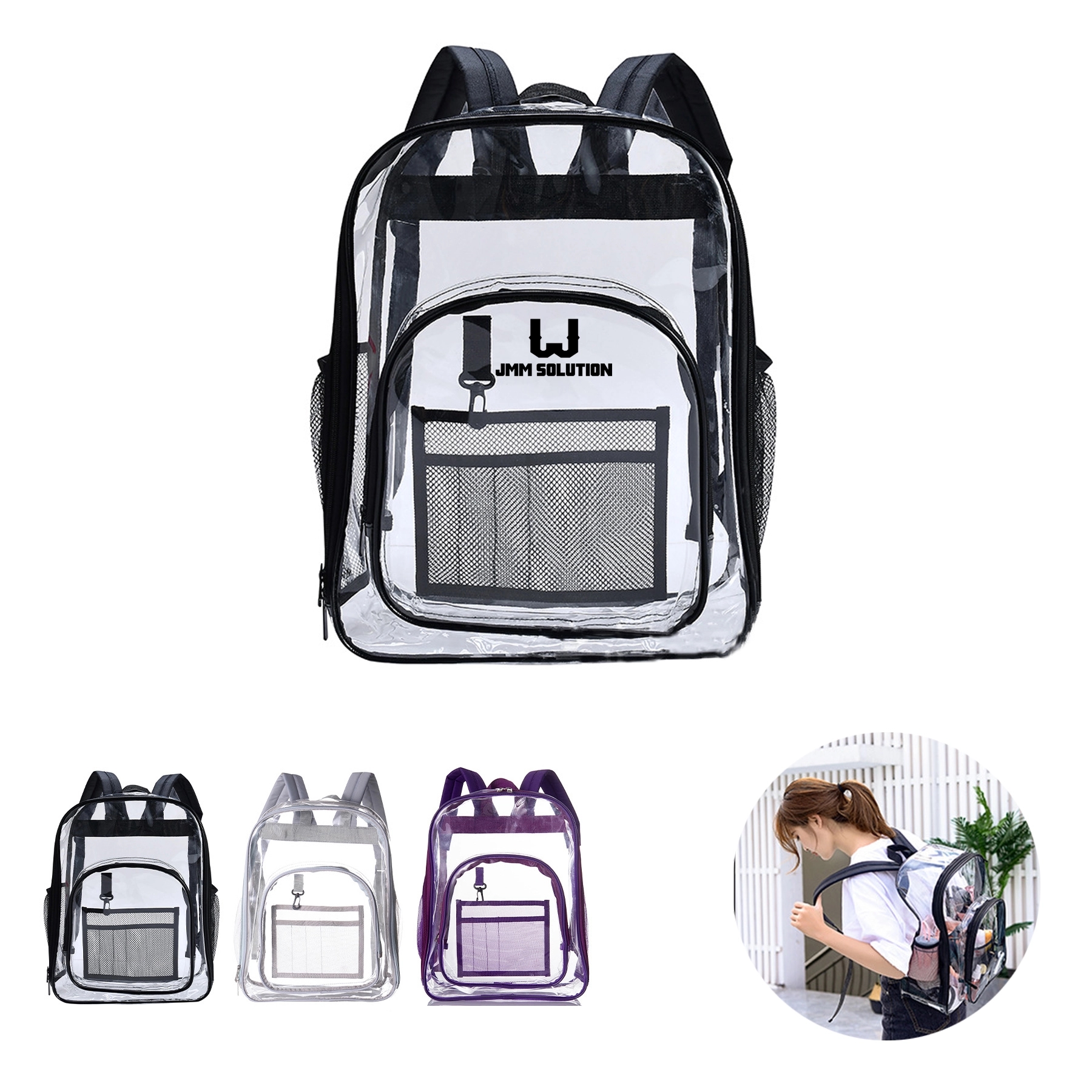 Heavy Duty Transparent Bookbag 1