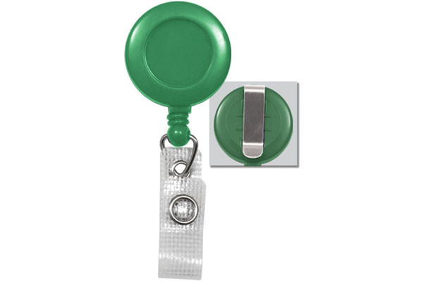 Round Plastic Clip-On Fast Ship Badge Reel (Green) 1