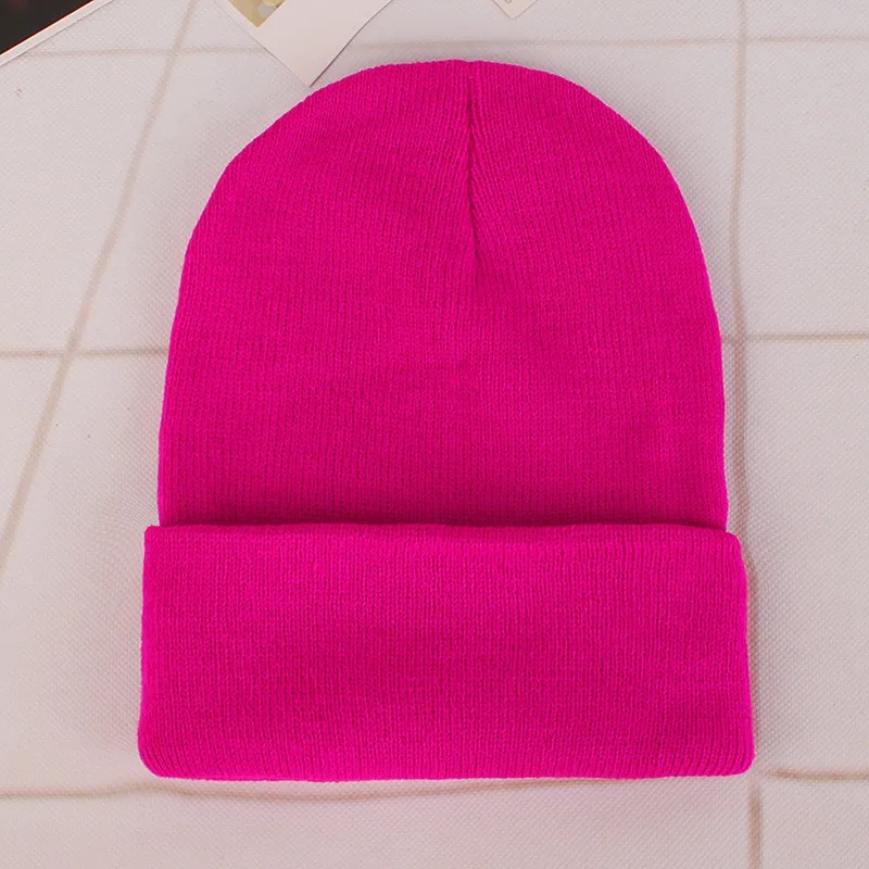 Winter knit pullover hat Candy colored 14