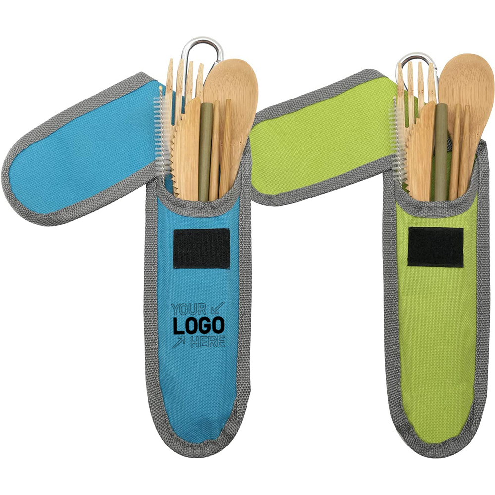 Bamboo Travel Tableware Set With Carrying Case 7