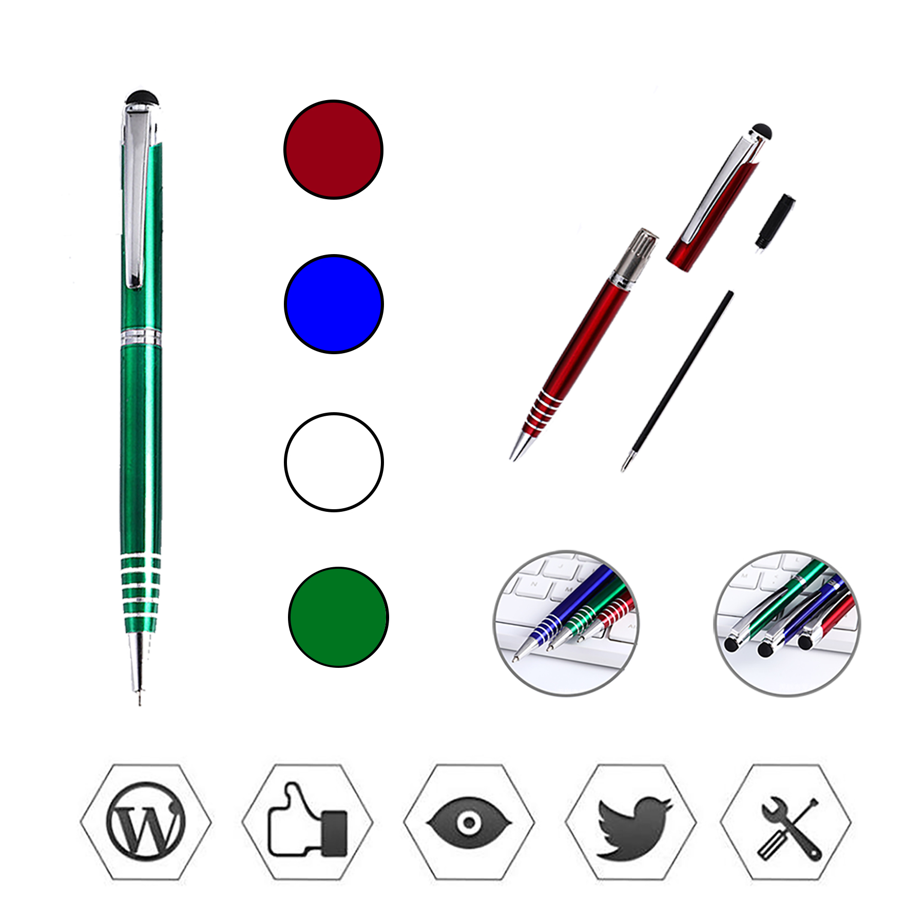 Simple Retractable Metal Ballpoint Pen 1