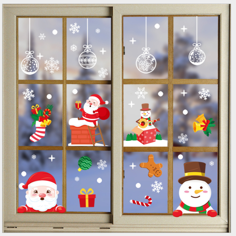 Window Snowman Gel Set Christmas Glass Sticker 4