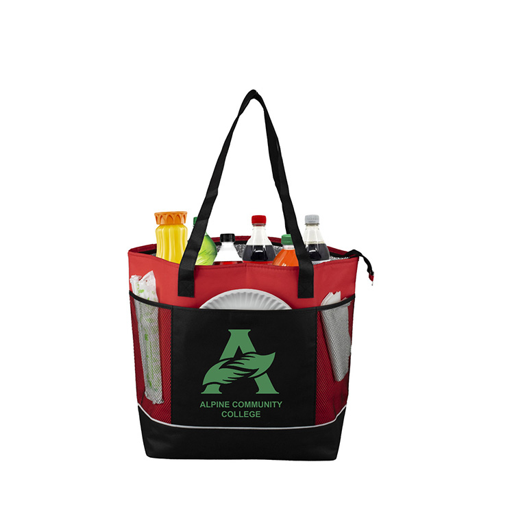 22"W x 16"H x 7 ½"Gusset - "FROST LINE" Super-Sized Insulated Zipper Cooler Tote 14
