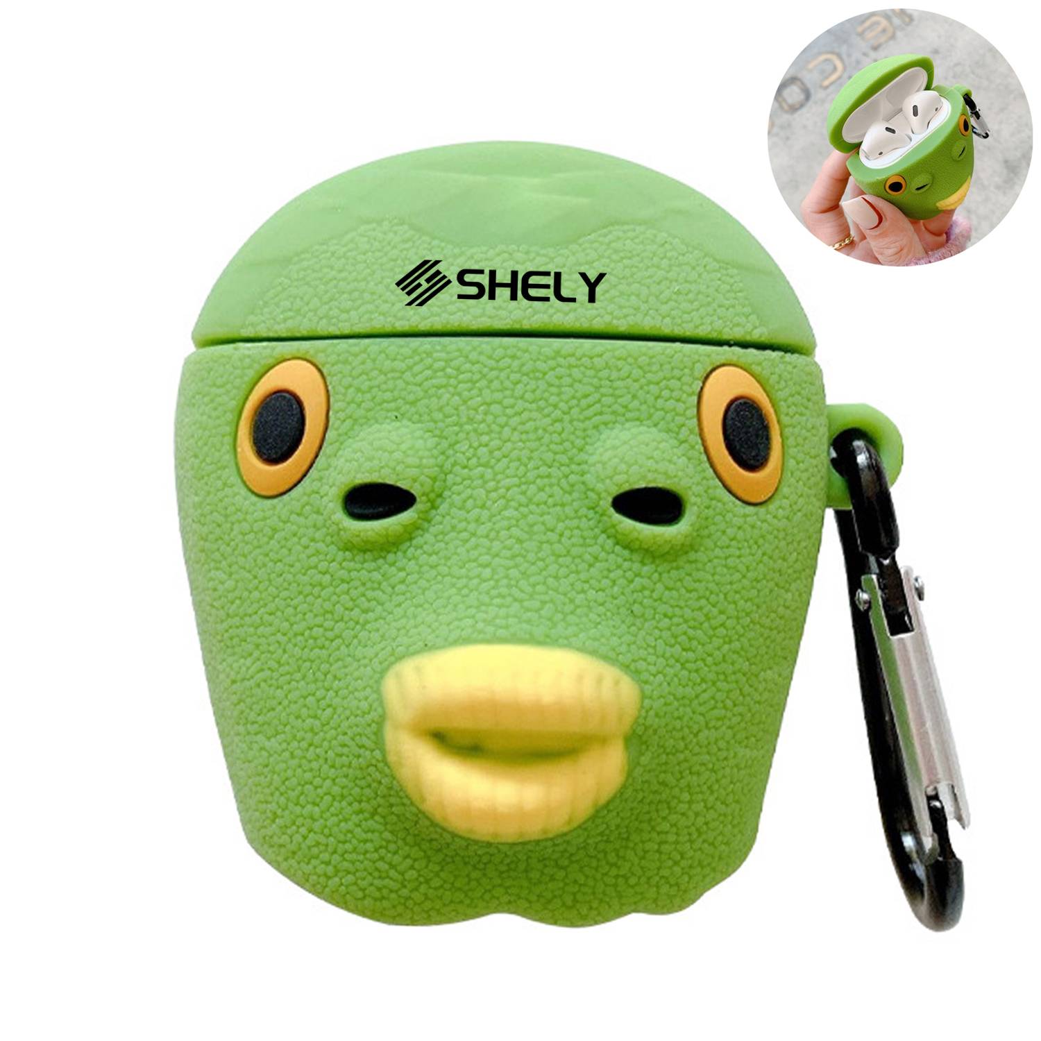 Green Fish Man Cartoon Apple Airpods Case