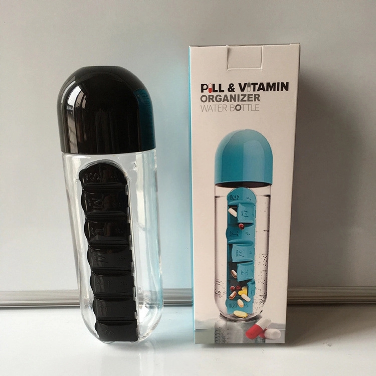 20 Oz Water Bottle W/ 7 Daily Pill Case 10