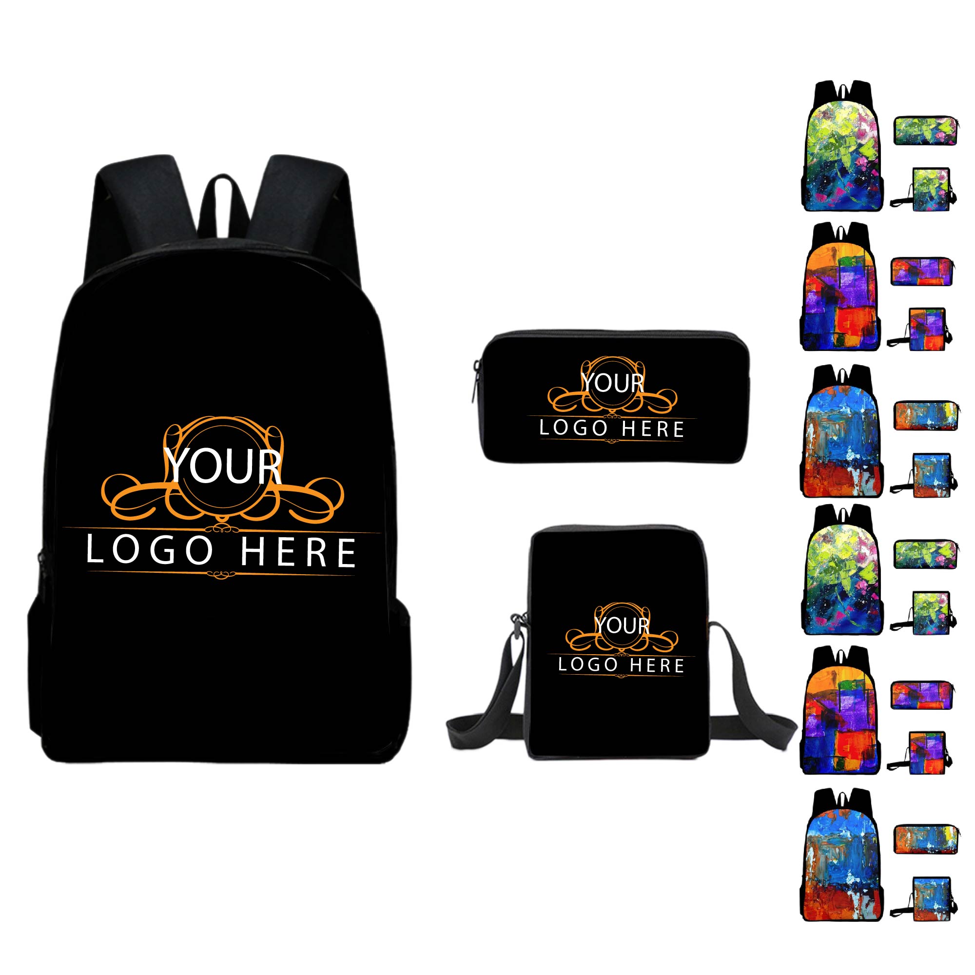Full Color 3D Printed School Bag Zipper Backpack 1