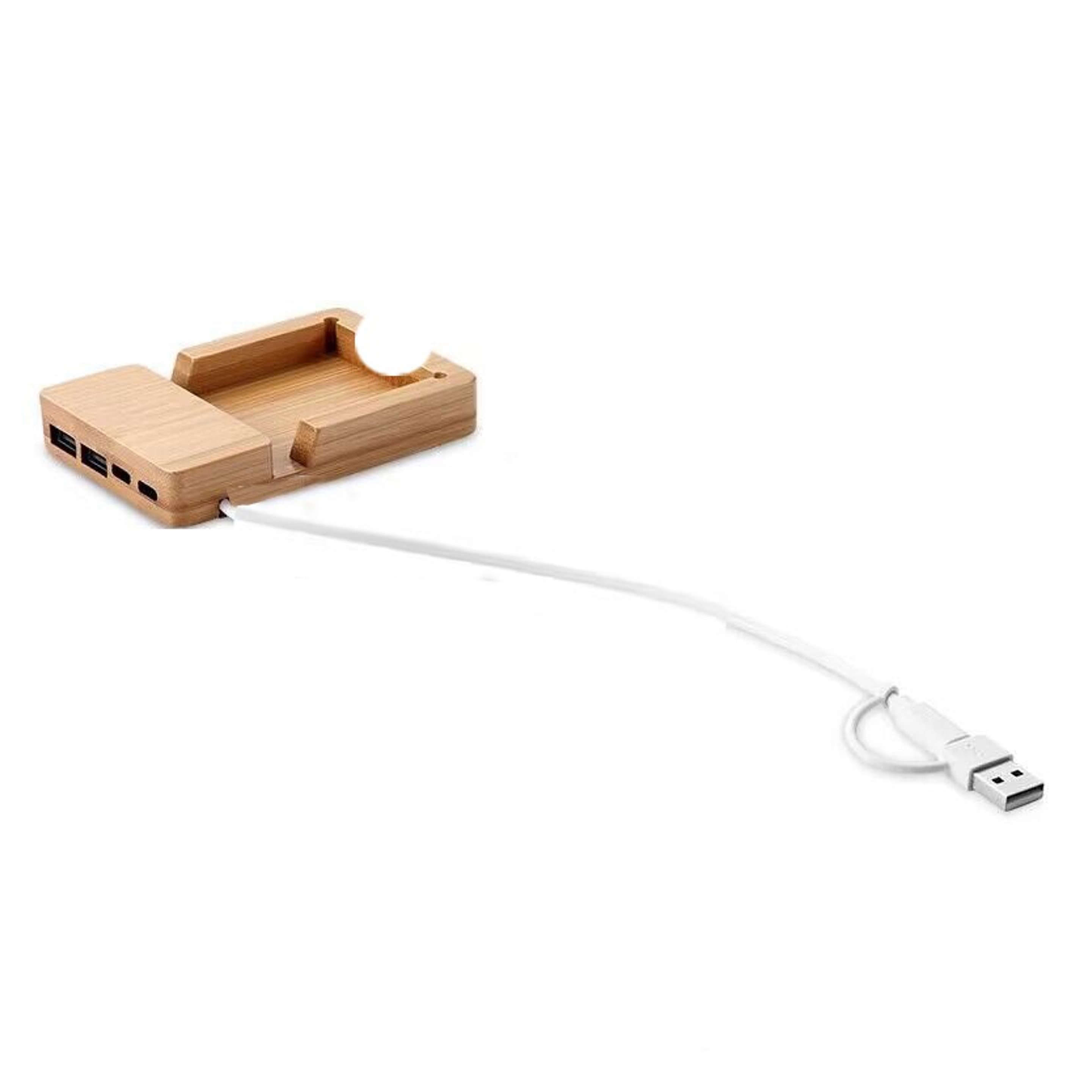 Bamboo Hub with Phone Stand & Note Pad 4