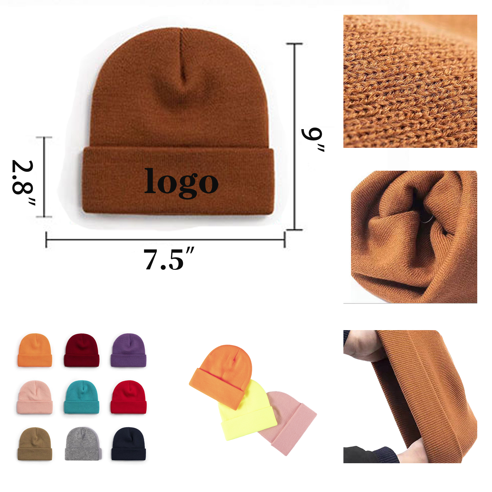 Customizable knitted multi scene warm hat 2