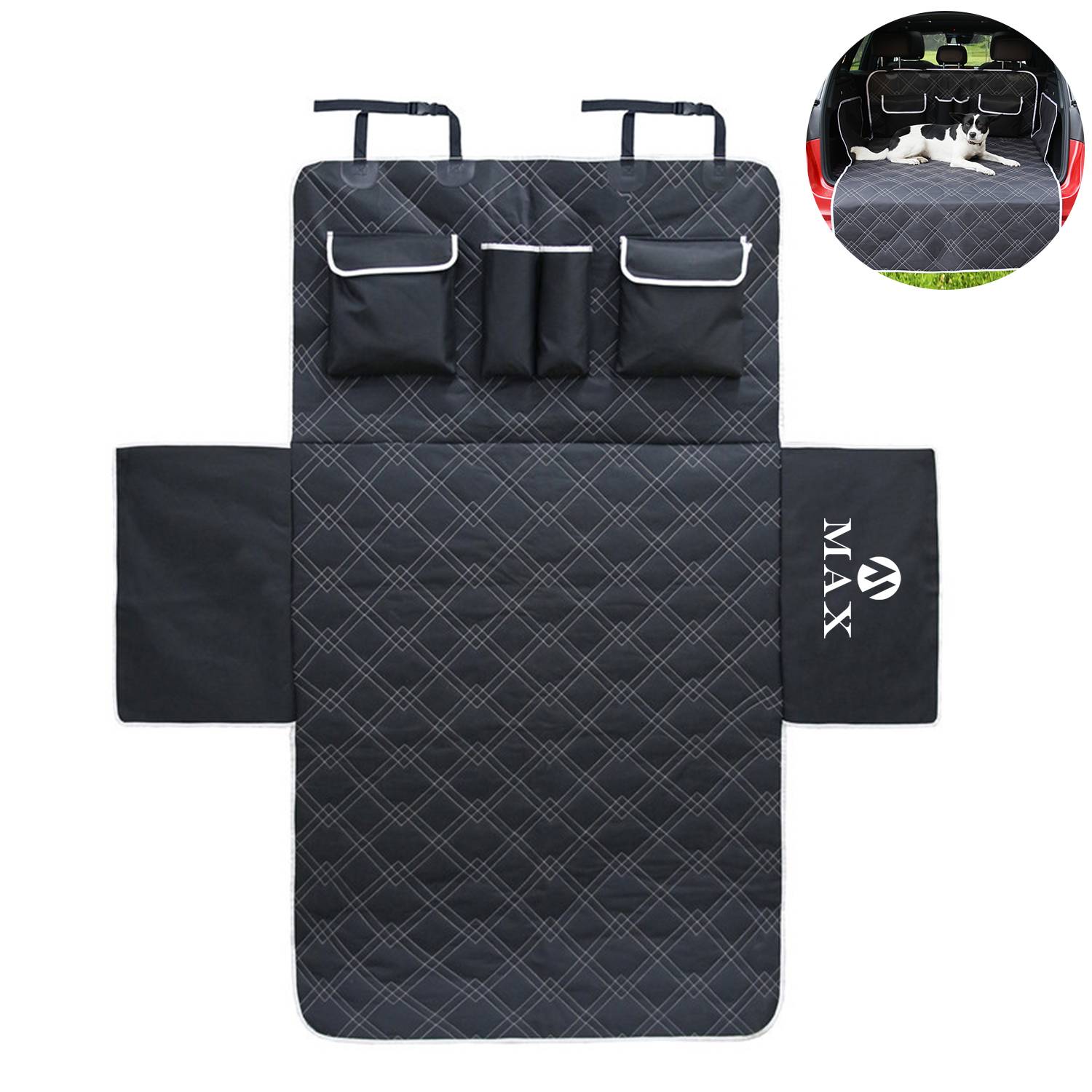 Anti-dirt Trunk Mat with Storage Pockets 2