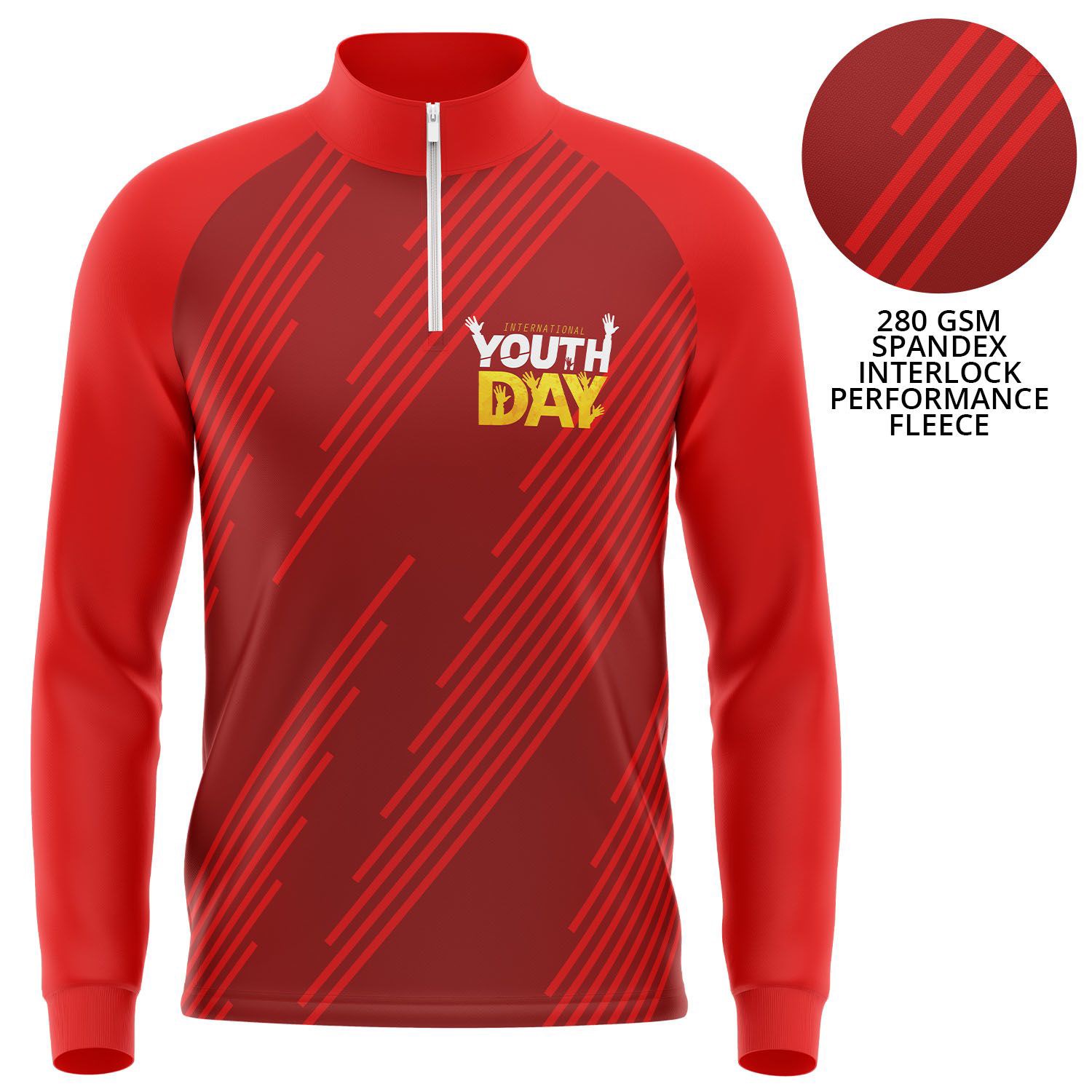 Youth  280 GSM Spandex Interlock Fleece Quarter Zipper Sweatshirt