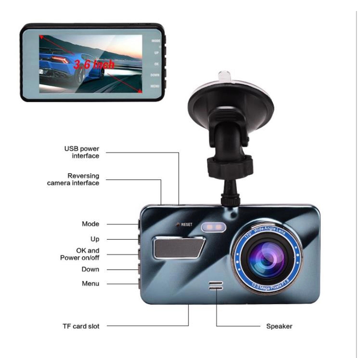 1080P Full HD Car DVR Dashboard Camera Video Recorder 4