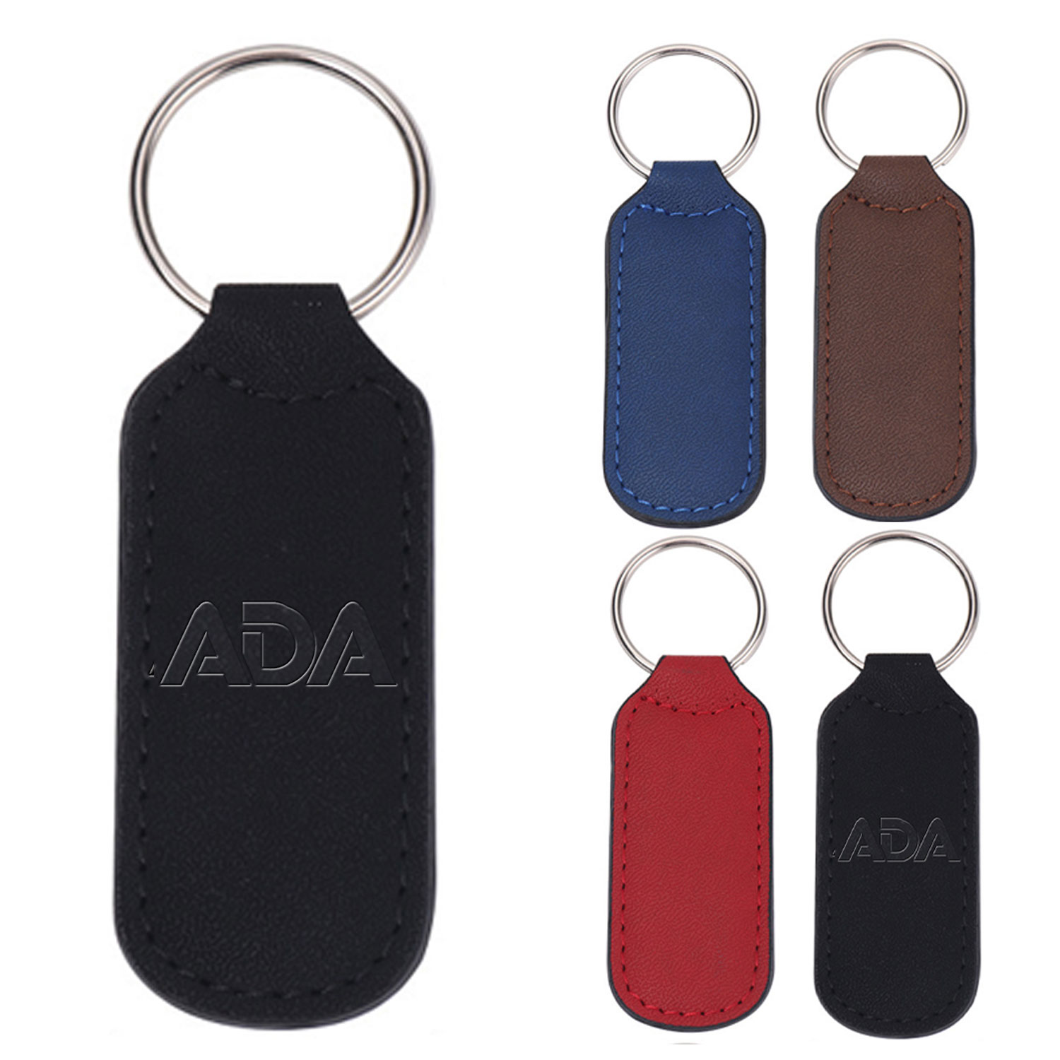 PU Leather Double Stitched Keychain 2