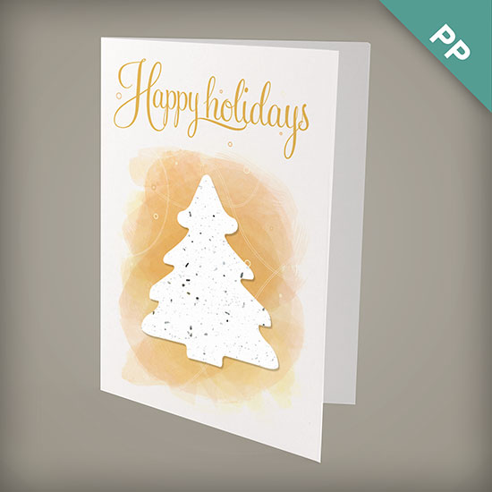 Evergreen Tree Plantable Personalized Christmas Cards 2