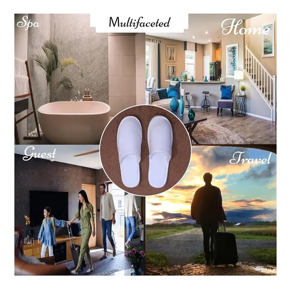 Woolen Cloth Closed-Toe Spa and Hotel Slippers