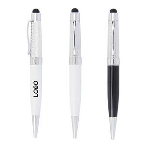 Elegant Wave Twisted Metal Pen With Stylus 5