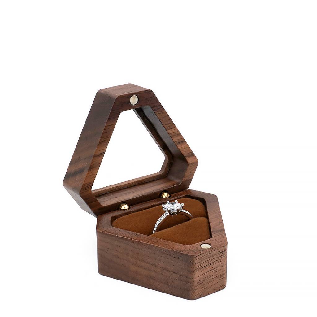 Wood Ring Box(Triangle Shape) 5