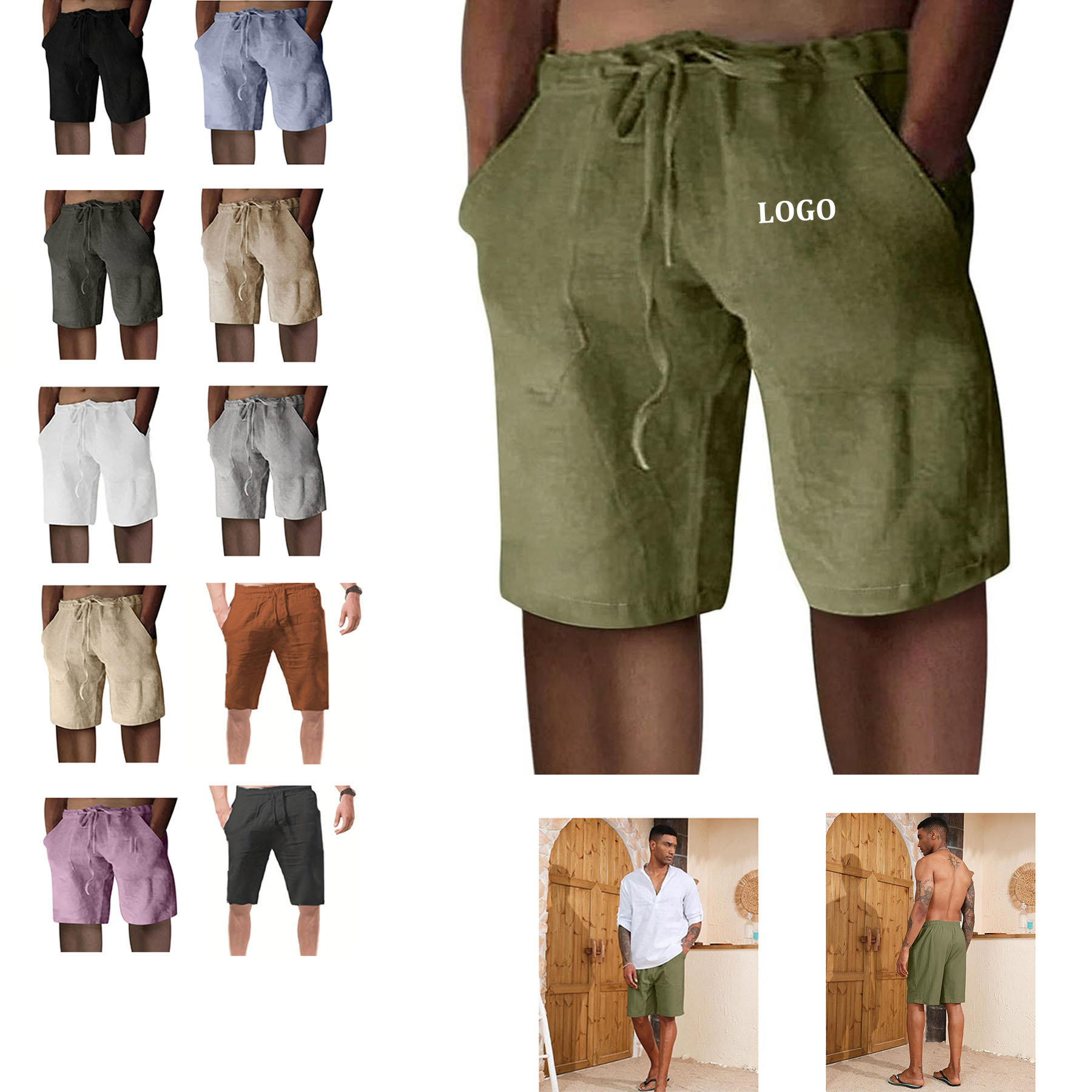 Men Linen Shorts 2