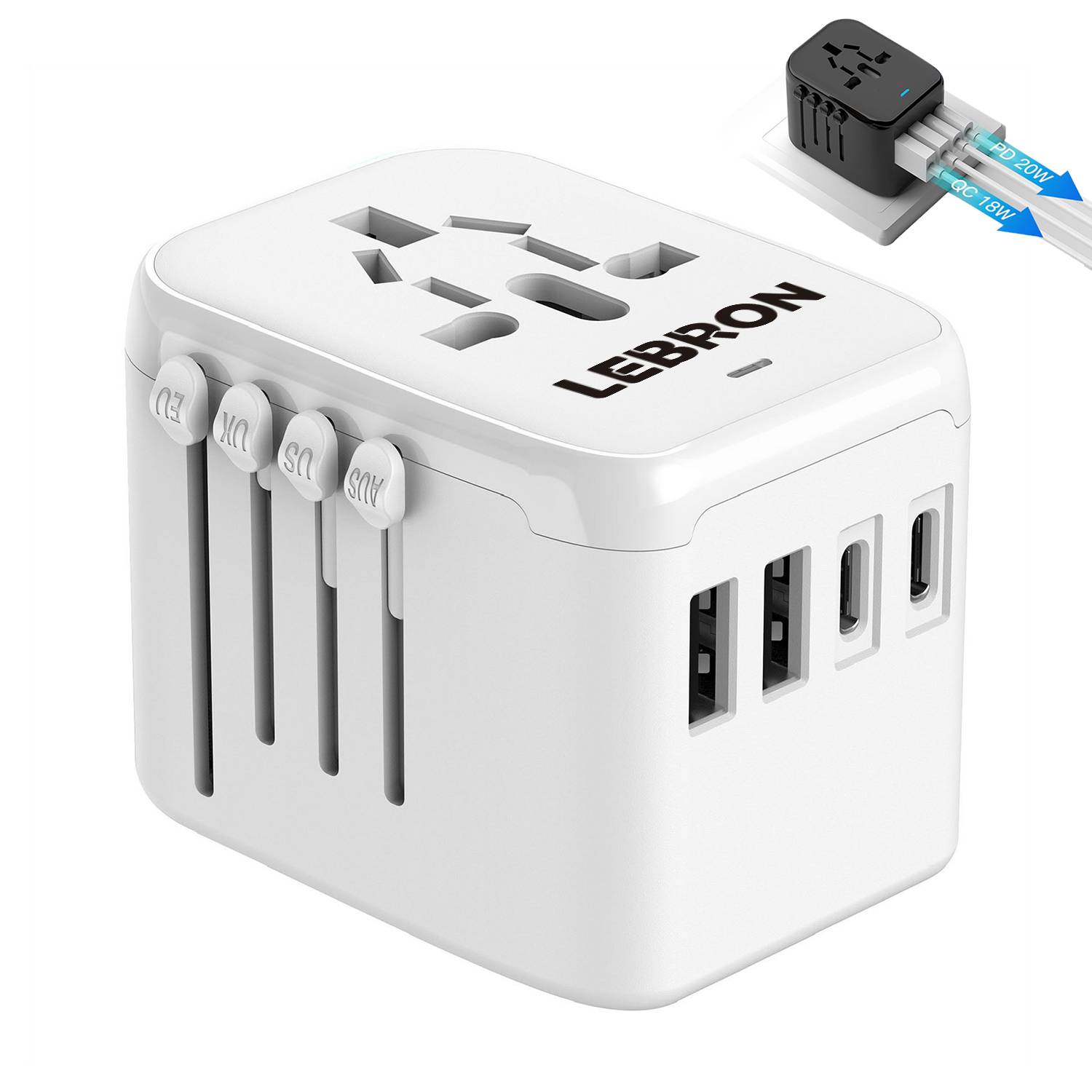 4 plugs Universal Travel Adapter