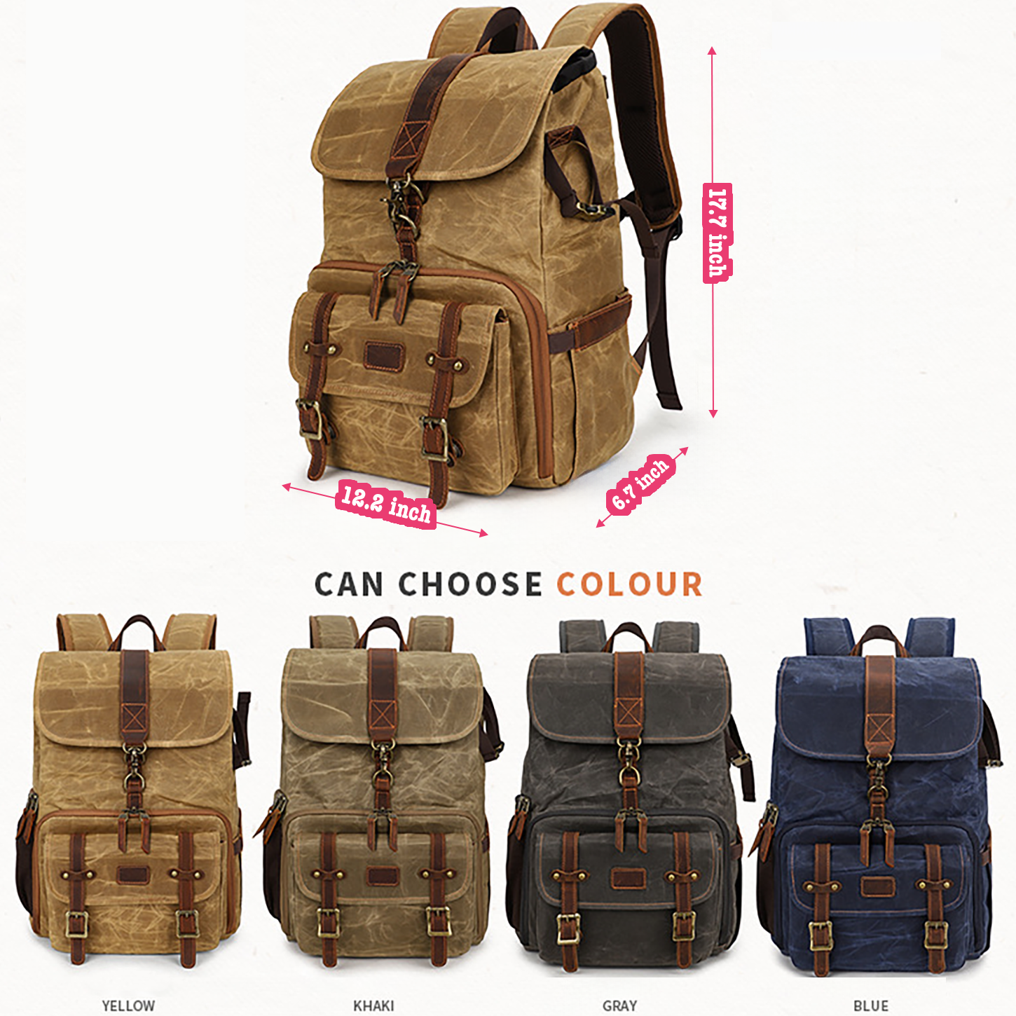 Canvas Waterproof Camera Backpack 6
