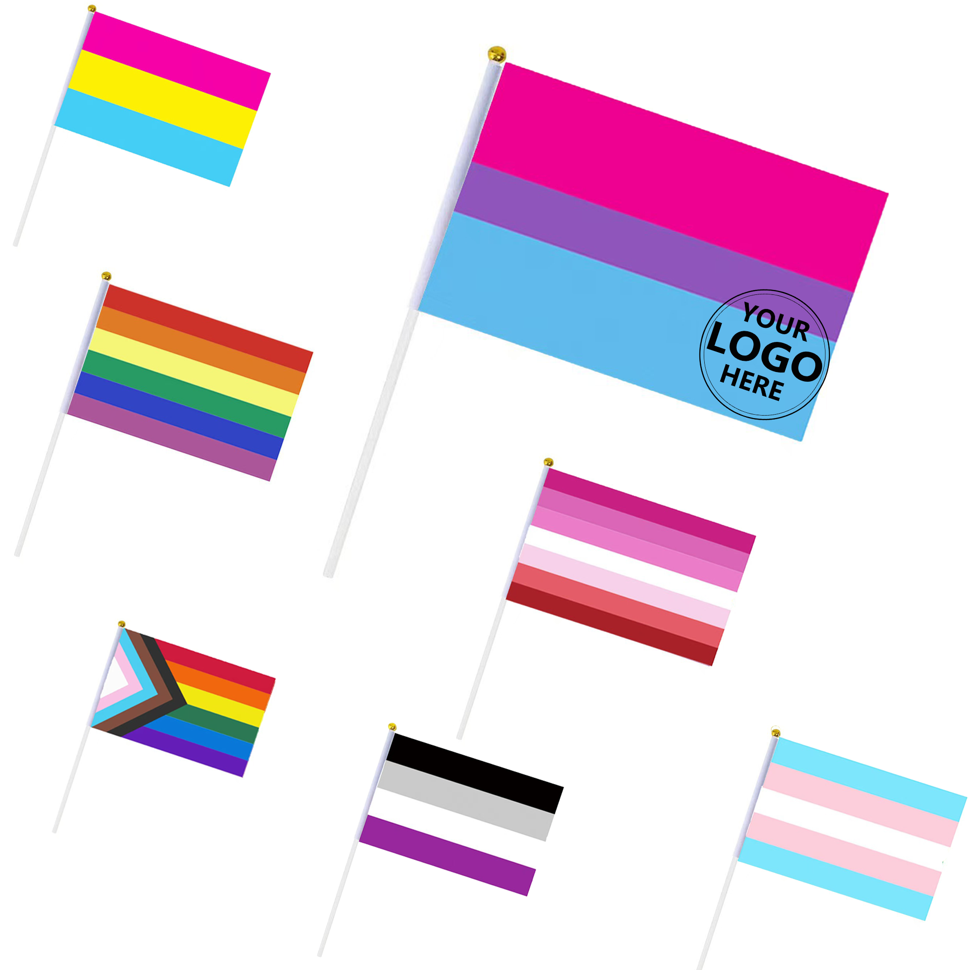 Polyester Hand-Waving Rainbow Flag 7