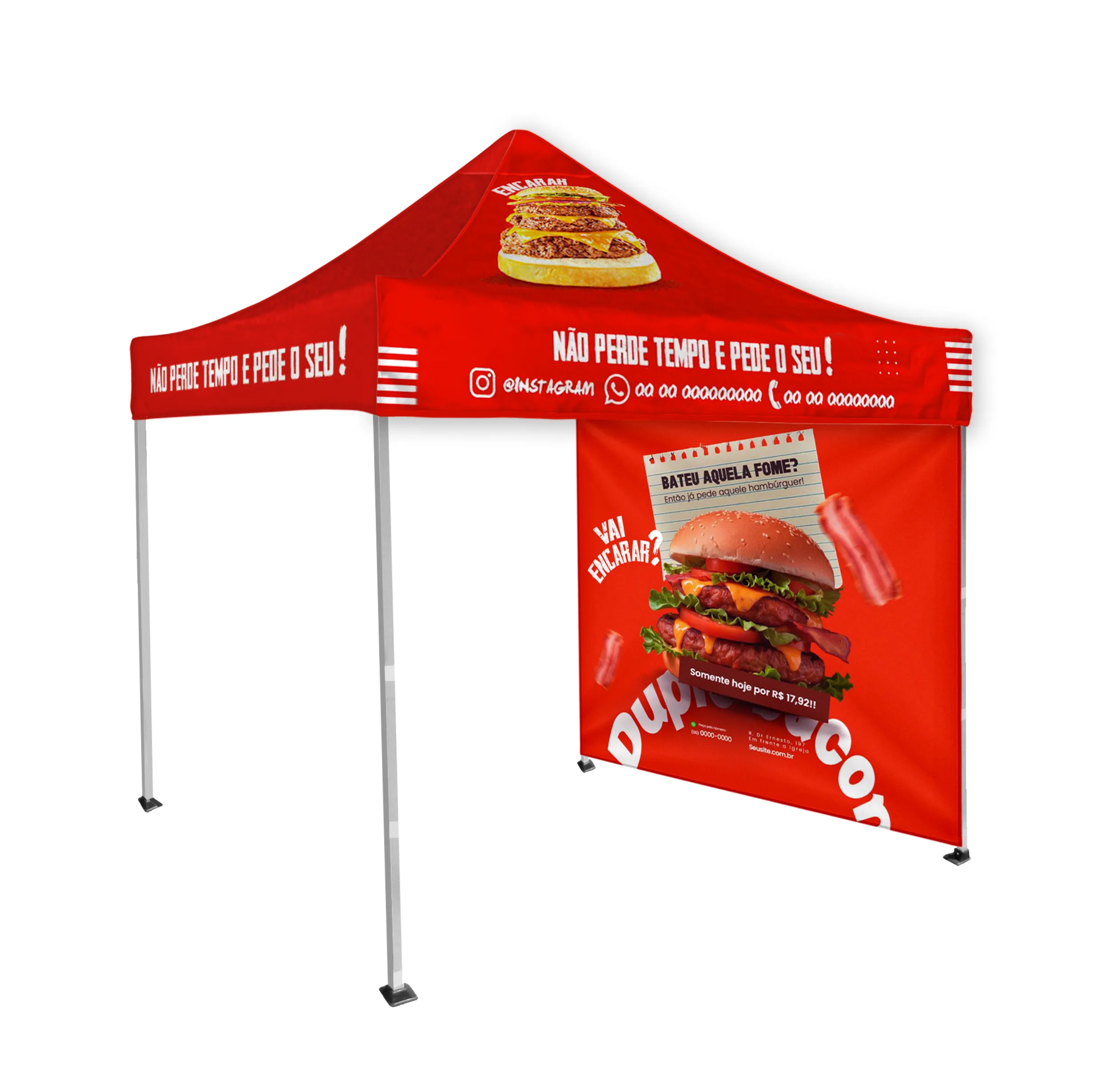10'x10' Tent Canopy with frame and one full wall 7