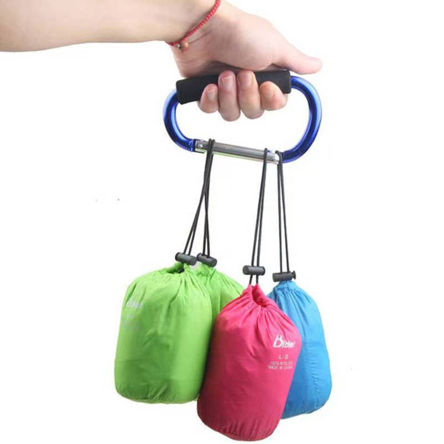 Large Aluminum Carabiner Strollers Hook w/ Sponge Grip 6