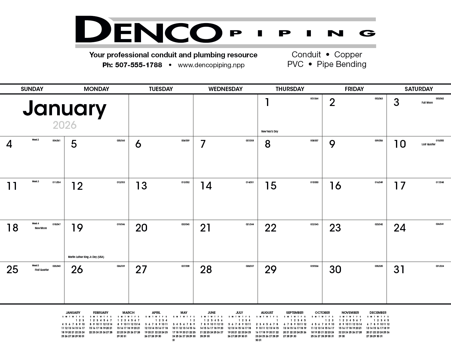 Triumph® Calendars Black & White Desk Pad 1