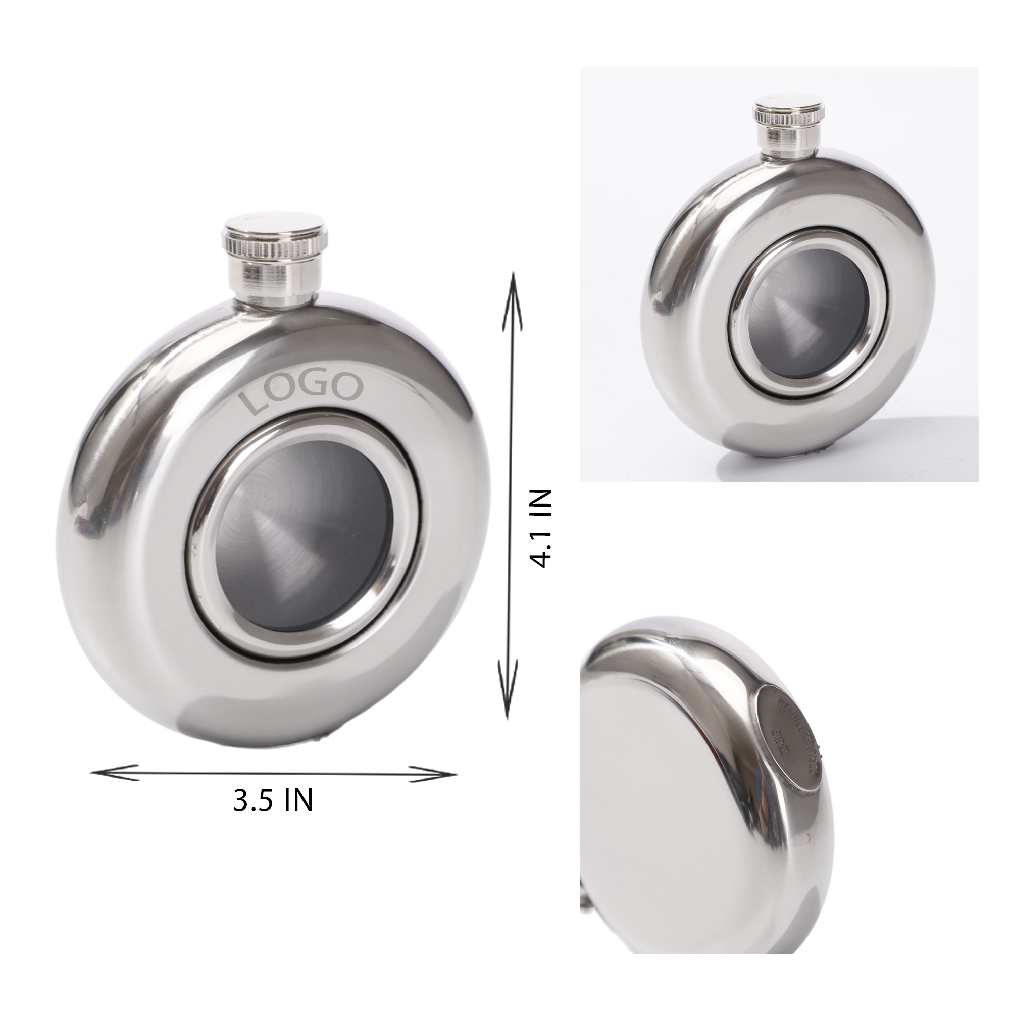 MOQ 10 PCS Versatile 5oz Stainless Steel Hip Flask 1