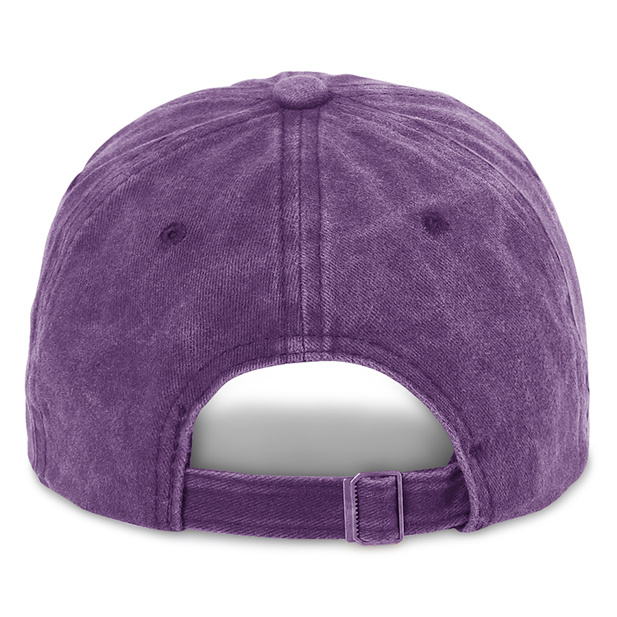 Stock Washed Cotton 6-Panel Baseball Cap w/ D-Ring Metal 18