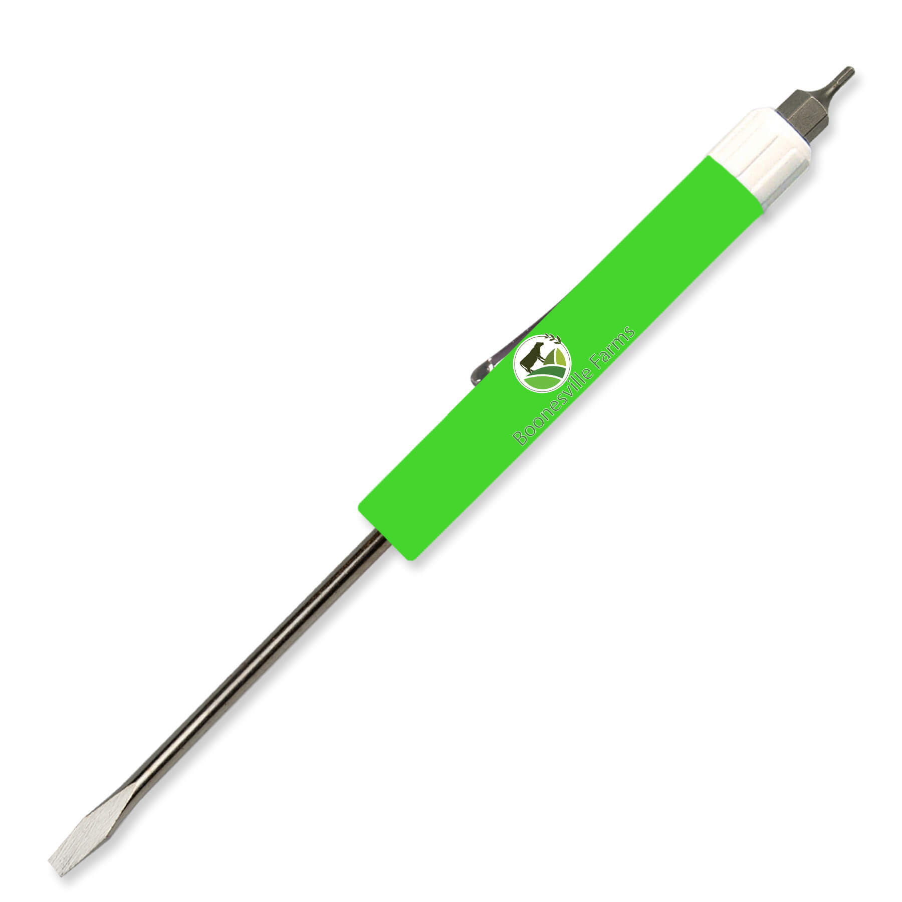 Pocket Screwdriver - 1/8" Flat Tip Blade w/Hex Bit Top 6