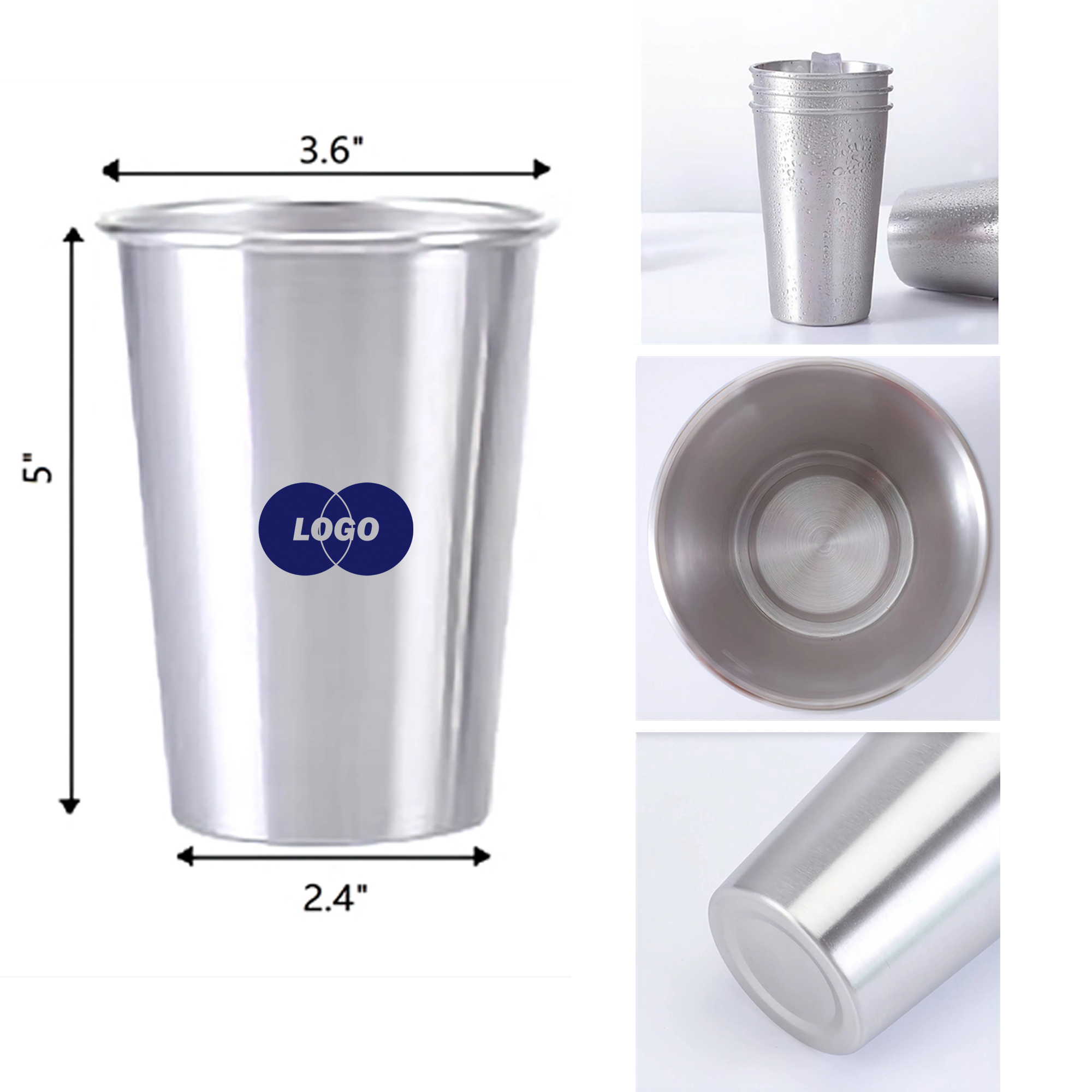 Durable 17 OZ Stainless Pint Drinking Cup 2