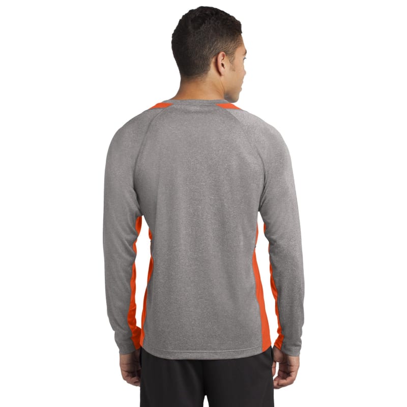 Sport-Tek Long Sleeve Heather Colorblock Contender Tee. 18