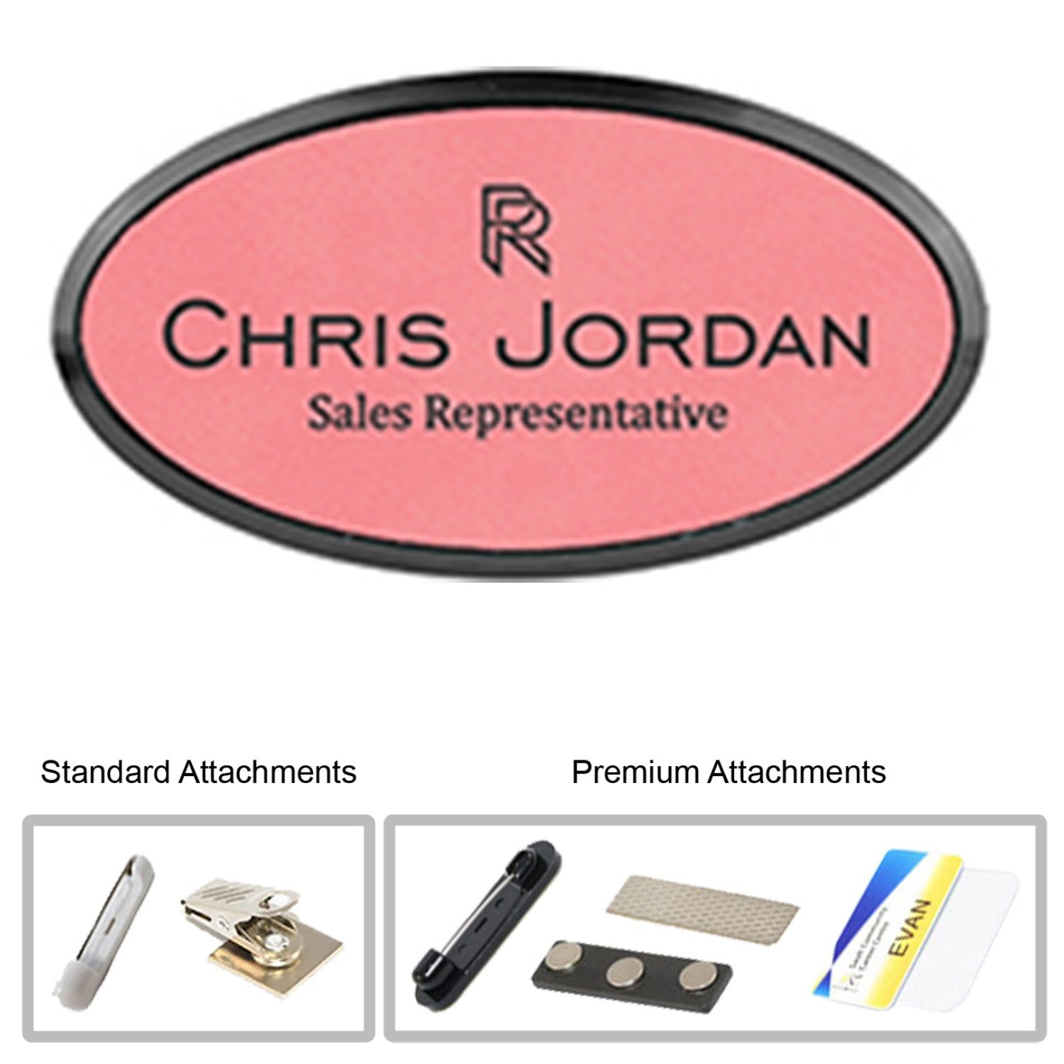 3"W x 1.25"H Leather Name Badges 1