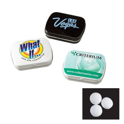 Domed Tin with Golf Ball Shaped Mints 5