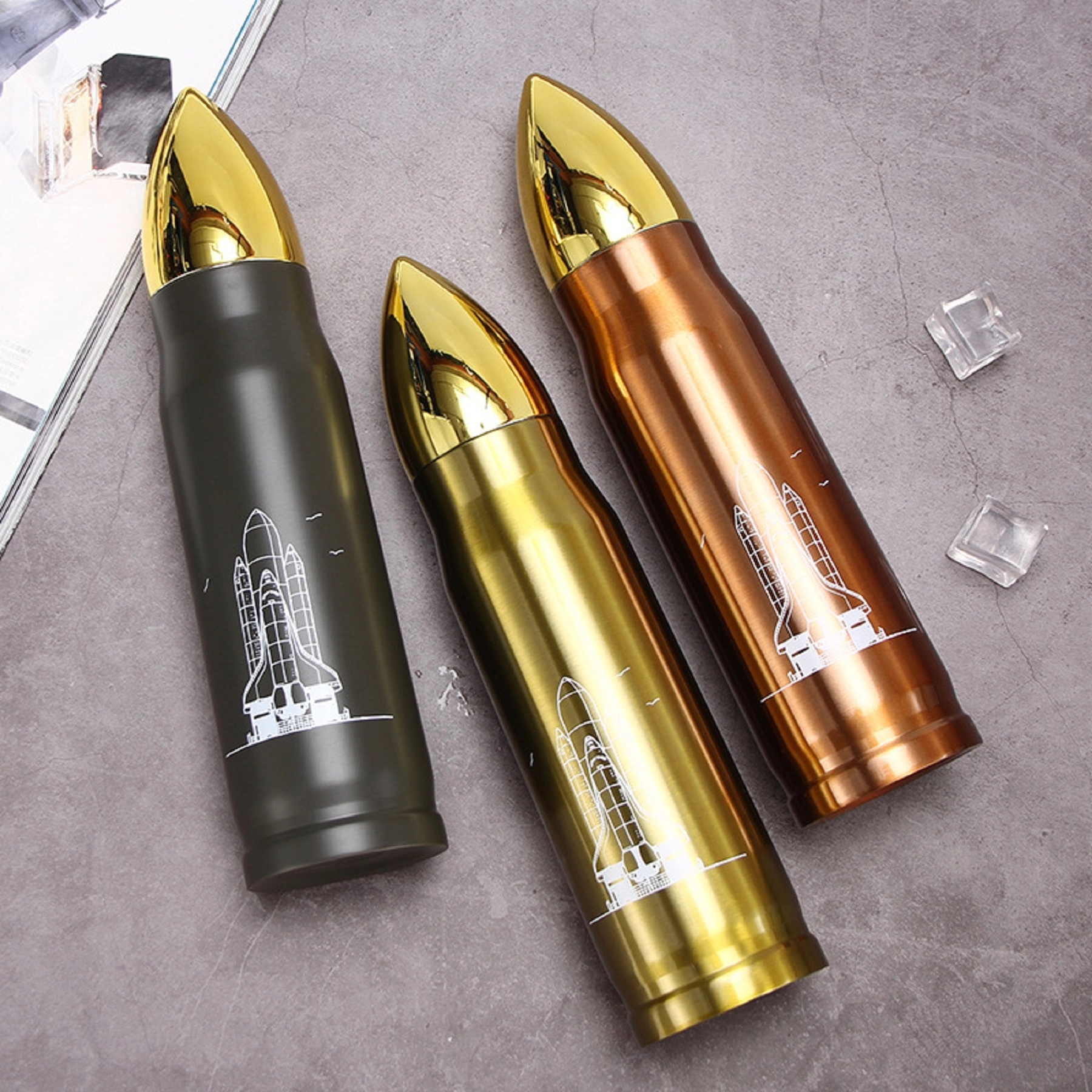 17 oz Double Wall Stainless Steel Vacuum Bullet Water Flask 8