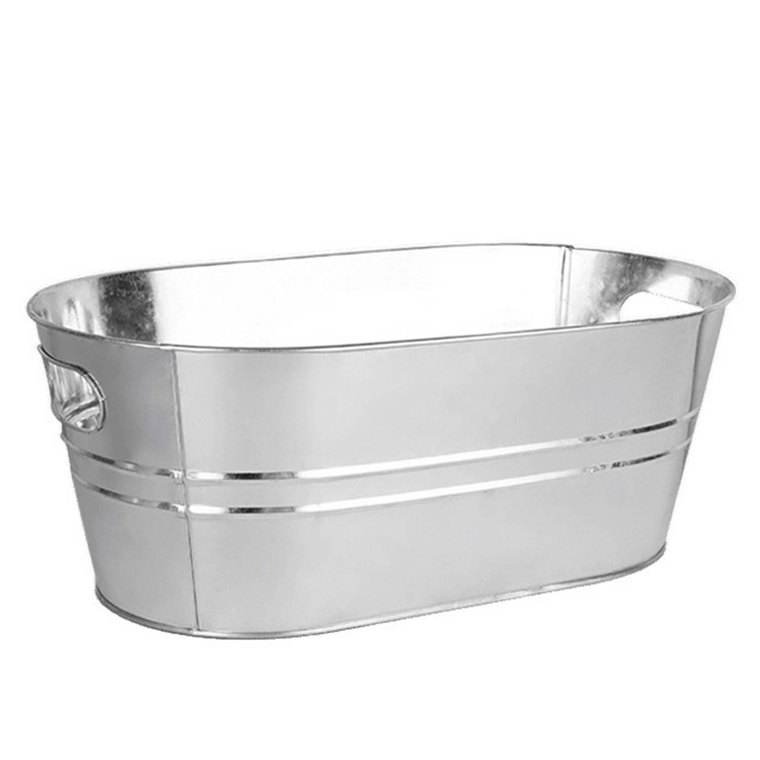 15L Galvanized Stainless Steel Oval Beverage Tub 1
