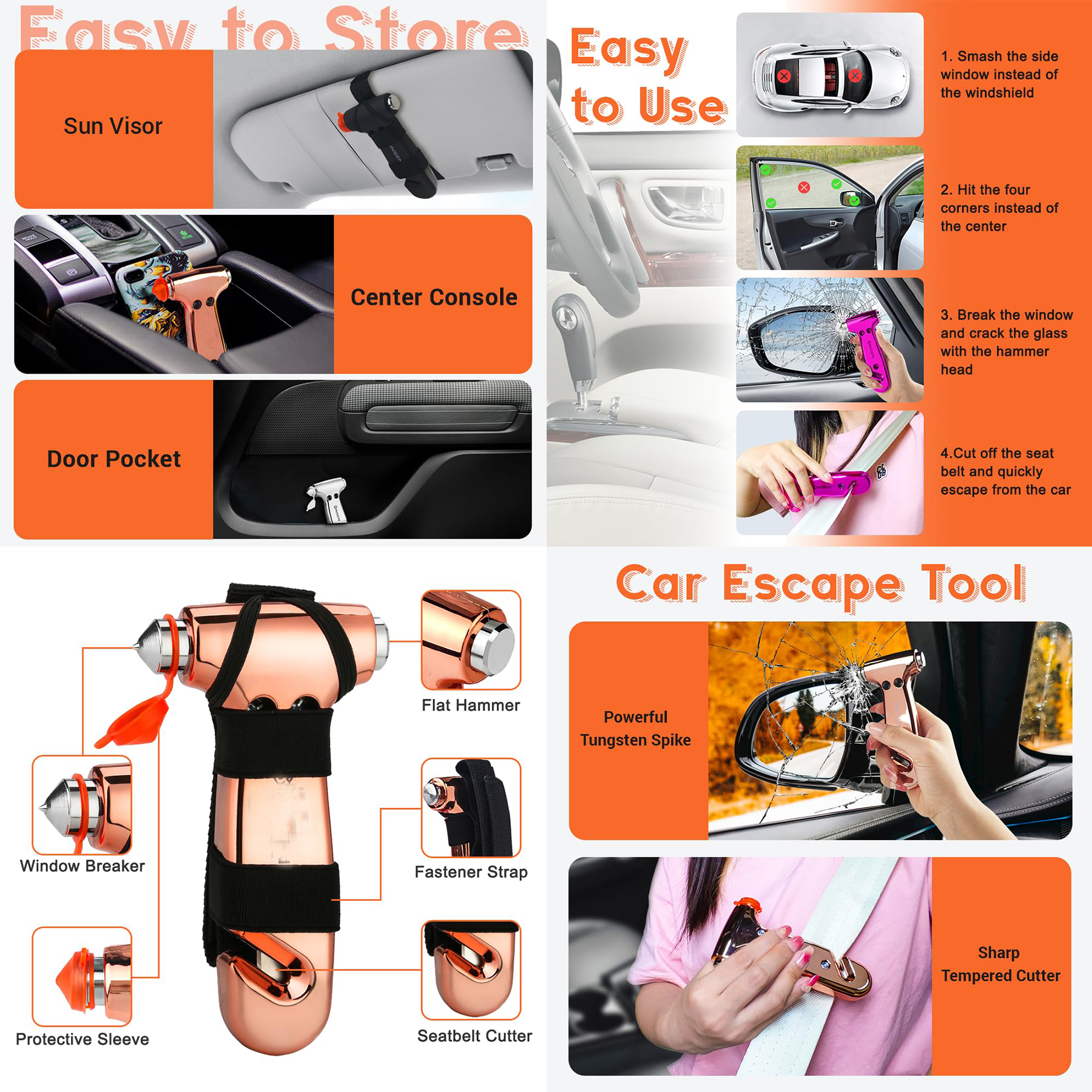 Window Breaker Seatbelt Cutter for Car 2