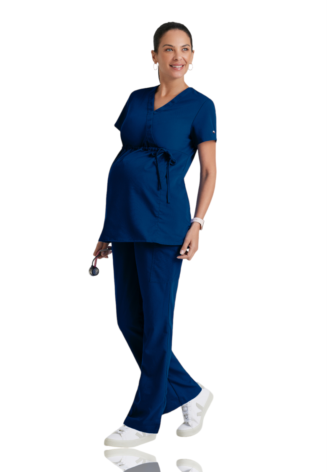 Grey's Anatomy Classic - Women's Two-Pocket Mock Wrap Lilah Maternity Scrub Top 13