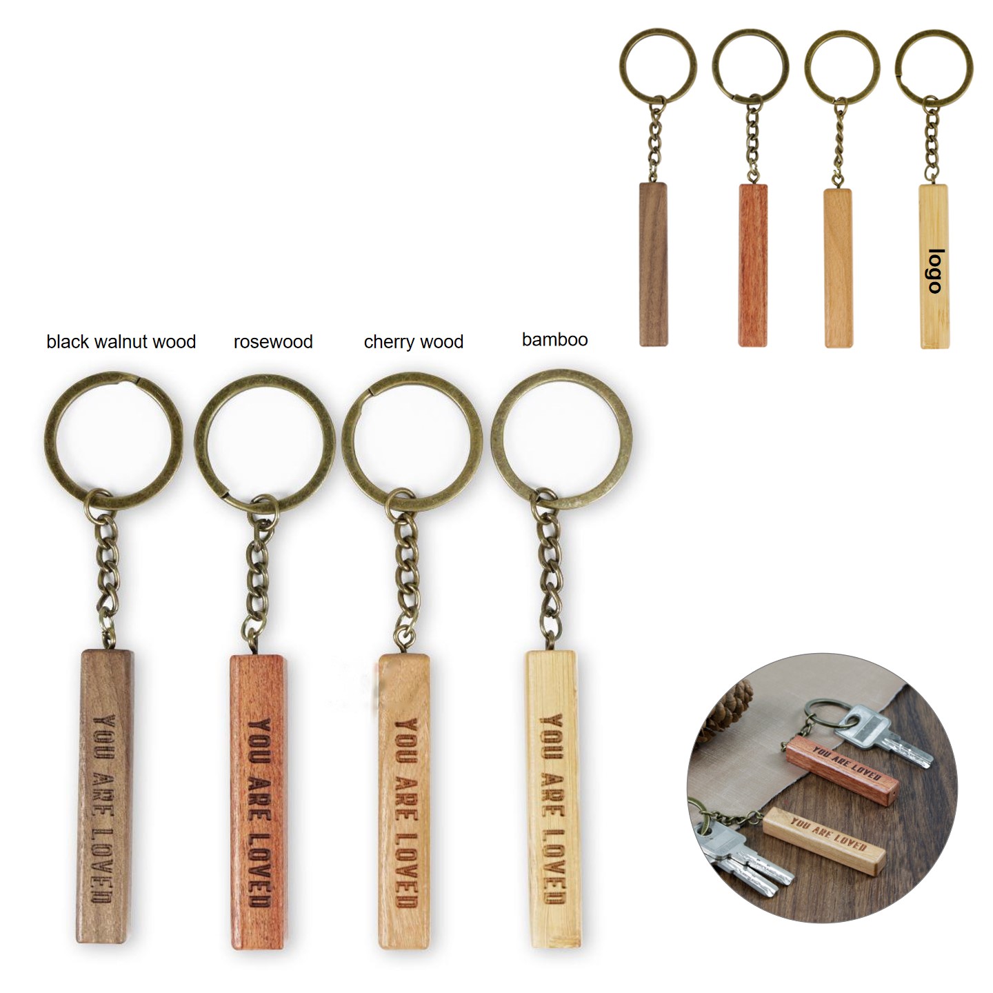 Wood Stripe Keychain 2