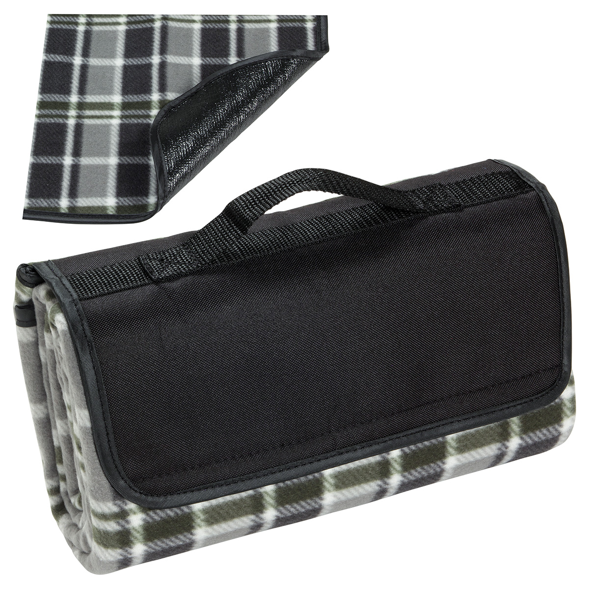 Plaid Barrel Fleece Picnic Blanket 3