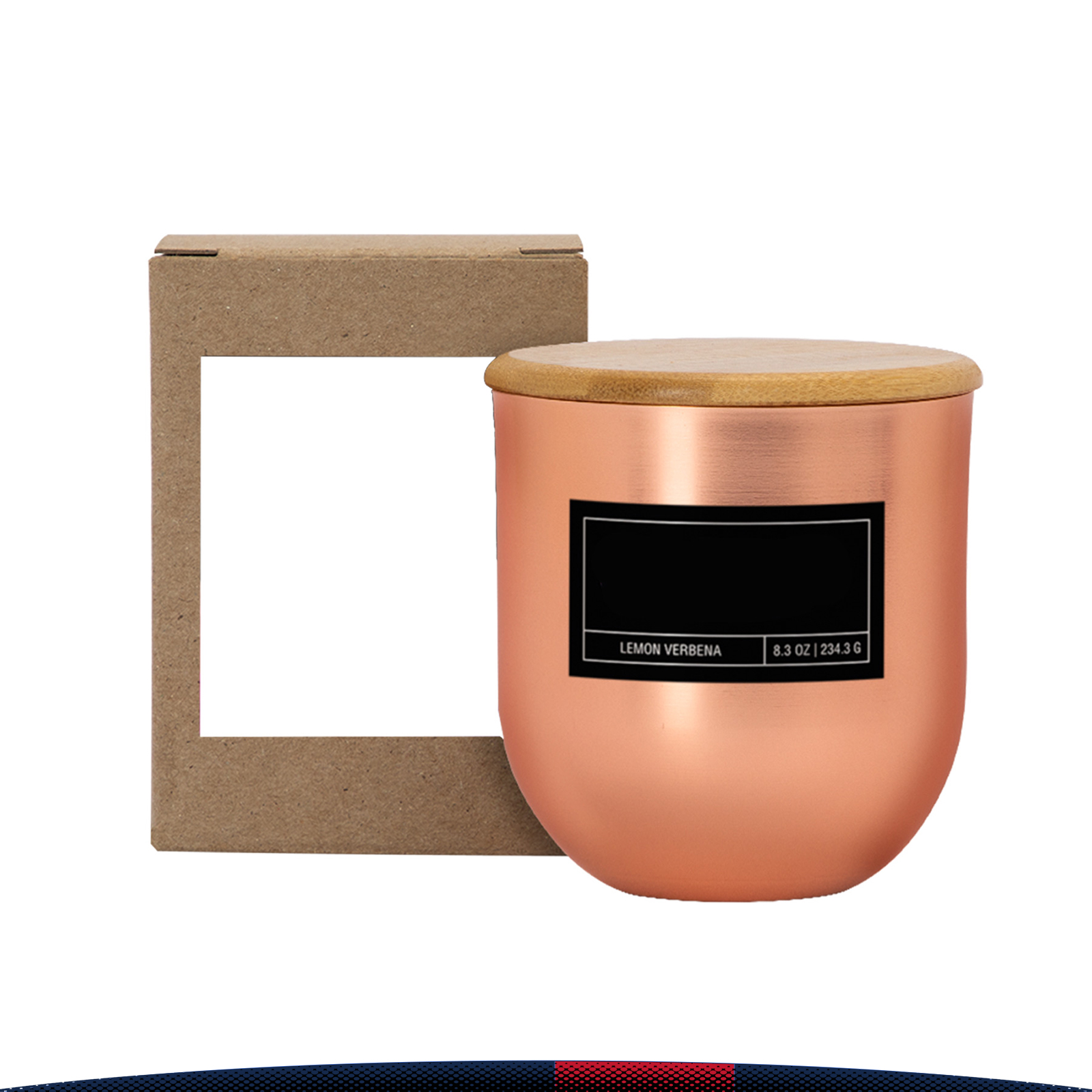 8 oz. Arthen White Wax Metallic Candle with Wood Lid 4