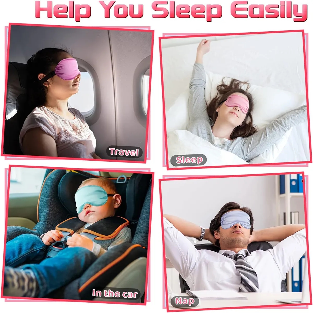 Adjustable Strap Lightweight Silk Eye Mask 3