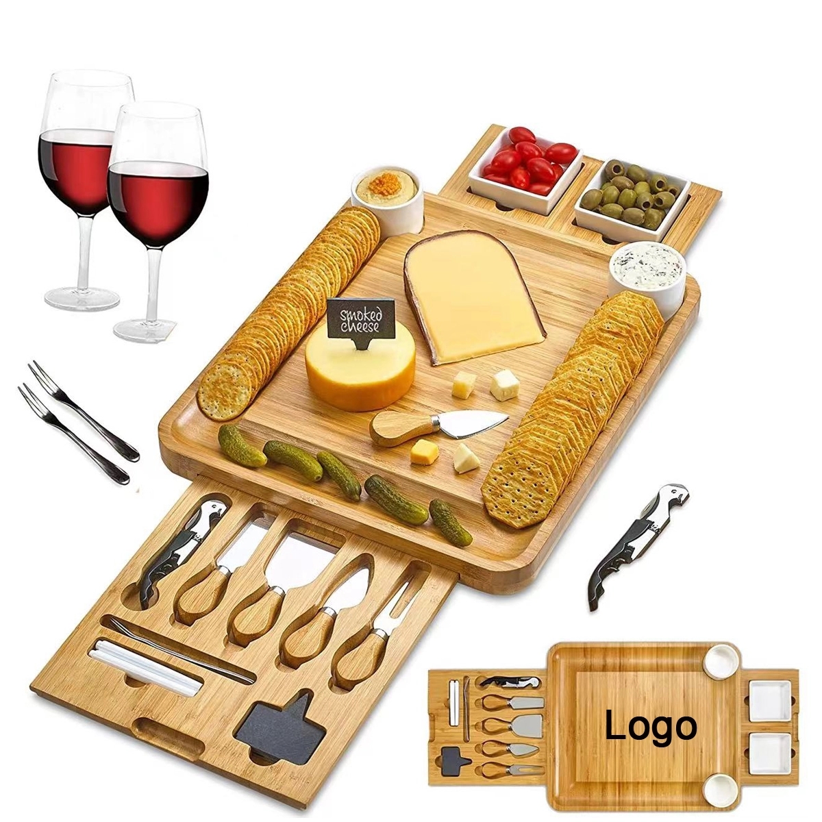 Bamboo Charcuterie Board Set 1