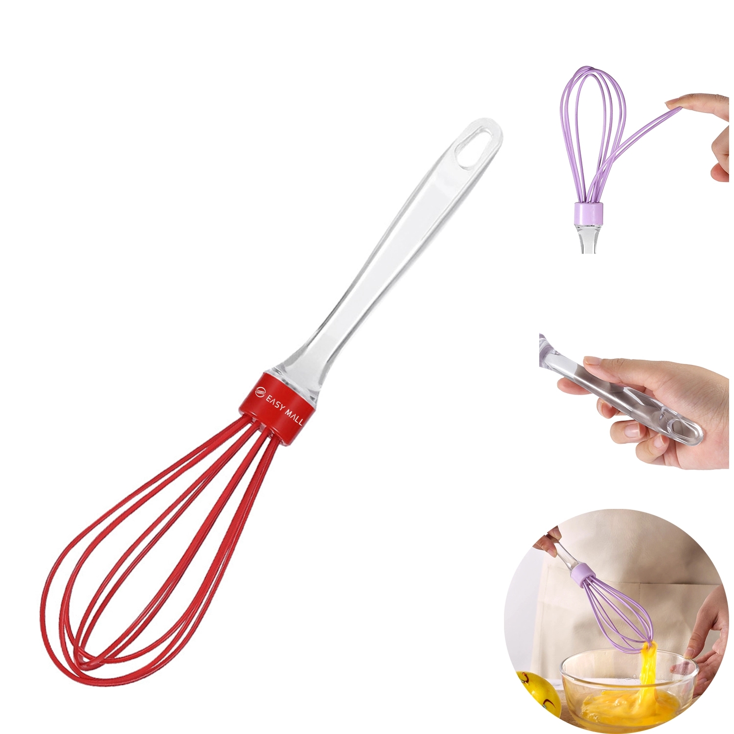 Silicone Whisk w/ Clear Handle 3