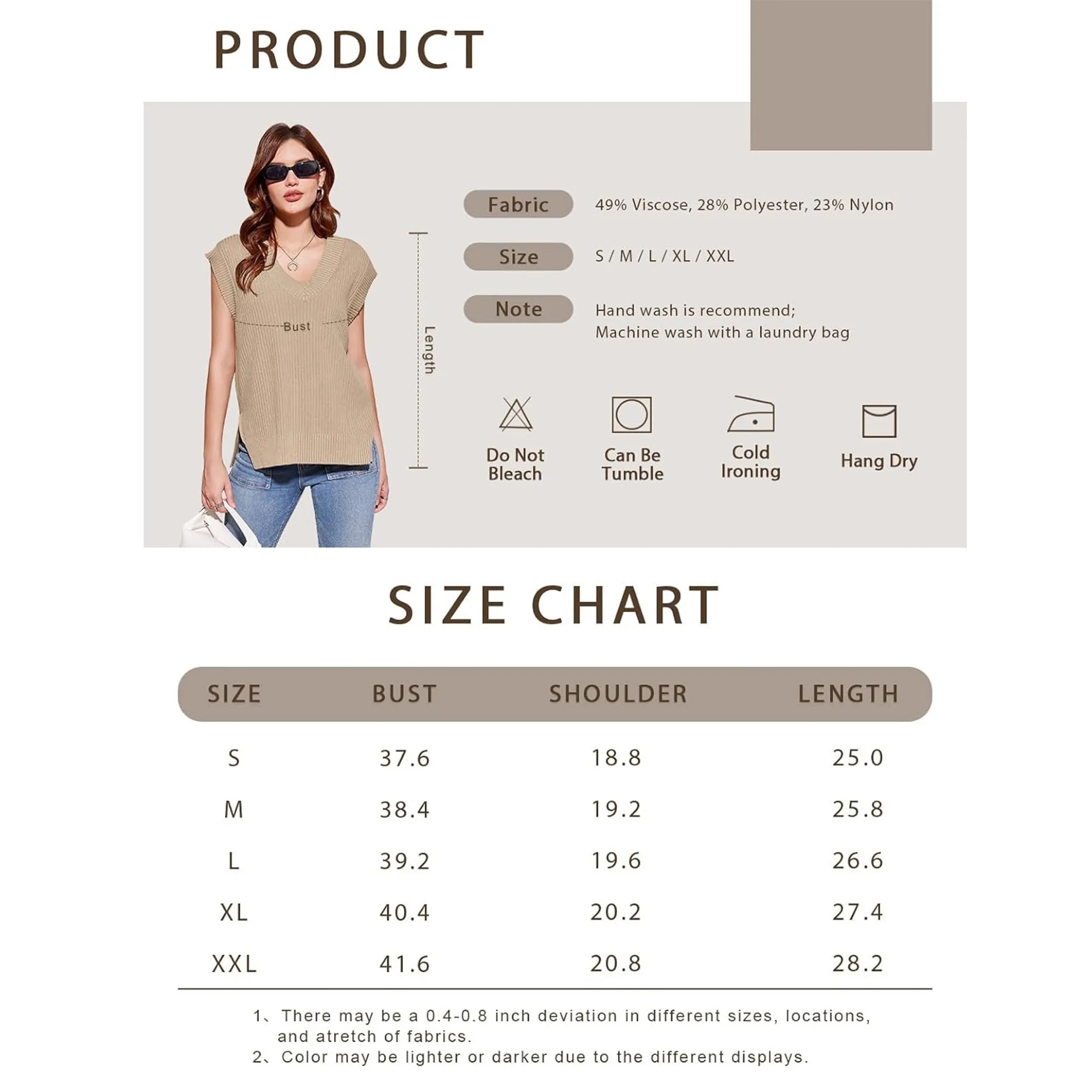 Women's V-Neck Wool Blend Knit Vest 6